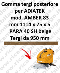 AMBER 83 goma de secado trasero para escobilla de goma ADIATEK (medir desde 950 mm)