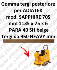 SAPHHIRE 70S goma de secado trasero para escobilla de goma ADIATEK (medir desde 950 mm)