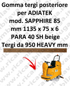 SAPPHIRE 85 goma de secado trasero para escobilla de goma ADIATEK (medir desde 950 mm)