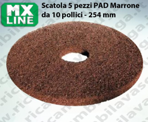 PAD MAXICLEAN 5 piezas color marrón da 10 pulgada - 254 mm | MX LINE
