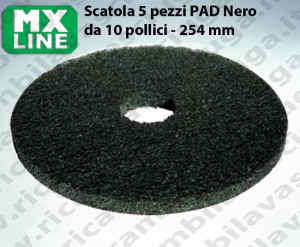 PAD MAXICLEAN 5 piezas color negro da 10 pulgada - 254 mm | MX LINE