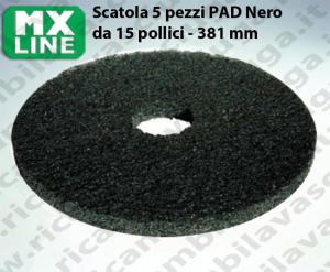 PAD MAXICLEAN 5 piezas color negro da 15 pulgada - 381 mm | MX LINE