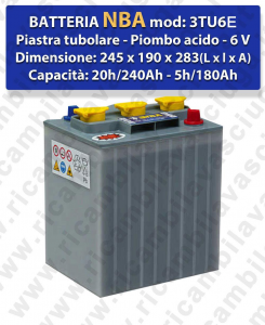 3TU6E Batteria piombo - NBA 6V 240Ah 20/h