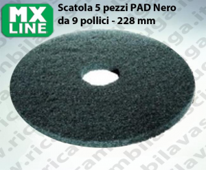PAD MAXICLEAN 5 piezas color negro da 9 pulgada - 228 mm | MX LINE