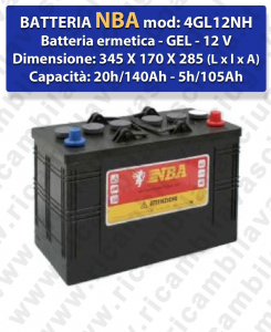 4GL12NH Batteria Ermetica GEL  - NBA 12V 140Ah 20/h