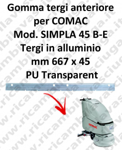 SIMPLA 45 B - E goma de secado delantera para COMAC repuestos fregadoras squeegee