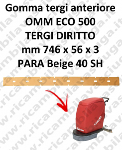 ECO 500 goma de secado delantera para escobilla de goma diritto OMM