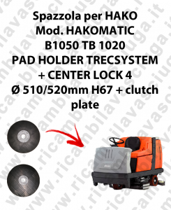 PAD HOLDER TRECSYSTEM  para fregadora HAKO modelo HAKOMATIC B1050 TB 1020