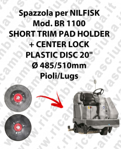 SHORT TRIM PAD HOLDER + CENTERLOCK para fregadora NILFISK mod. BR 1100