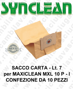 SACCO CARTA litri 7 para MAXICLEAN mod. MXL 10 P - I confezione da 10 piezas