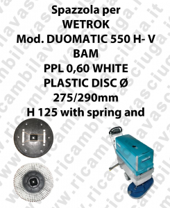 CEPILLO DE LAVADO PPL 0,60 WHITE para fregadora WETROK modelo DUOMATIC 550 H-V BAM