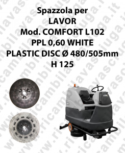 CEPILLO DE LAVADO PPL 0,60 WHITE para fregadora LAVOR modelo COMFORT L102