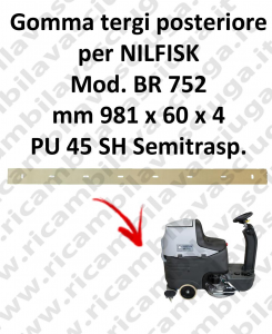 goma de secado trasero para fregadora NILFISK Model BR 752