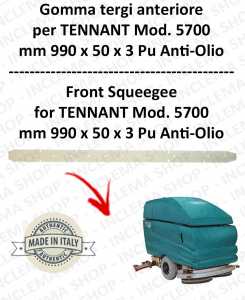 5700 goma de secado delantera PU anti olio para fregadora TENNANT - squeegee 700 mm