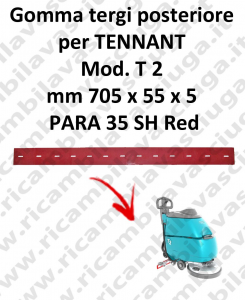 T2 goma de secado trasero PARA rojo para fregadora TENNANT - 35 SH