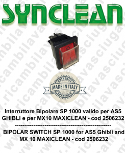 Interruttore Bipolare SP1000 válido para AS5 GHIBLI e MX 5 MAXICLEAN cod: 2506232