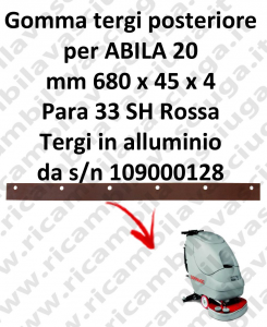 ABILA 20 Hinten Aluminium-Rakel von s/n 109000128 sauglippen für scheuersaugmaschinen COMAC