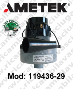 119436-29 Saugmotor LAMB AMETEK für scheuersaugmaschinen Tangentialmotor mit saugkupplung