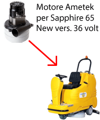 Sapphire 65 36 volt (NEW) Moteur Aspiration AMETEK Autolaveuse Adiatek