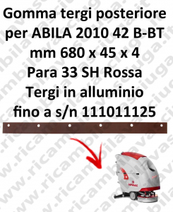 ABILA 2010 42 B-BT bis zur Seriennummer 111011125 Hinten Sauglippen für scheuersaugmaschinen COMAC