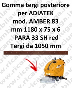 AMBER 83 BAVETTE ARRIERE pour Autolaveuse ADIATEK (suceur long 1050 mm)