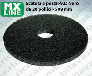 PAD MAXICLEAN 5 PIECES couleur NOIR de 20 pouce - 508 mm | MX LINE