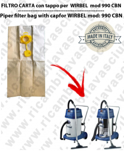 Papierfilter liter 19 mit stopper 10 Stücke für Staubsauger WIRBEL 990 CBN