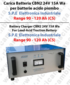 CBN2 24V 15A Wa Batterieladung für Blei-Säure-Batterie Range 90 - 120 Ah (C5) - S.P.E. Elettronica Industriale