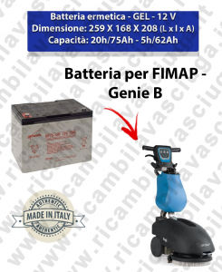GENIE B Hermetische Batterie - Gel für scheuersaugmaschinen FIMAP