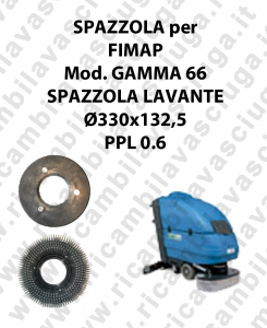 BROSSE A LAVER pour Autolaveuse FIMAP Reference GAMMA 66 diamétre  330 x 132.5 PPL 0.6