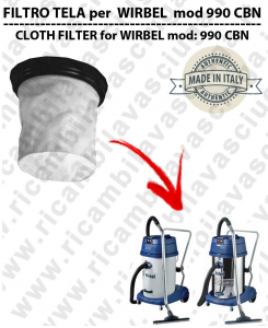  Filtre de toile pour aspirateurs WIRBEL modelle 990 CBN