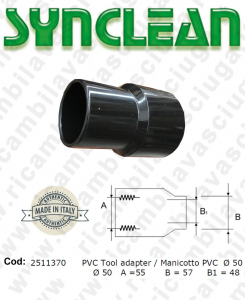 Manche pour tuyaux aspiration PVC diamétre 50 valide pour aspirateurs Ghibli AS600, Maxiclean mx600, cod: 2511370