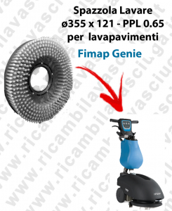 BROSSE A LAVER pour Autolaveuse FIMAP GENIE B. Reference: PPL 0.65  diamétre 355 X 121