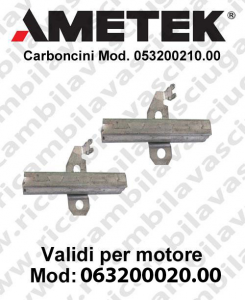 COPPIA di Carboncini Vacuum motor for Ametek vacuum motor 063200020.00 - 2 x Cod: 053200210.00