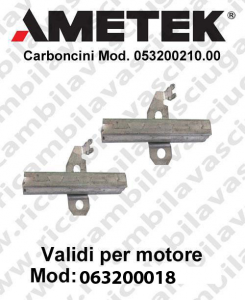 COPPIA di Carboncini Vacuum motor for Ametek vacuum motor 063200018 -  2 x Cod: 053200210.00-2