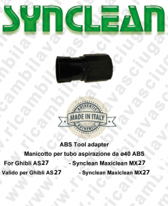 Cuff for Vacuum hose from ⌀40 ABS Valid for Ghibli AS27 - Synclean MX27