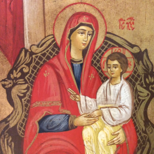 Icona rumena dipinta Sacra Famiglia Regale 22x18 cm