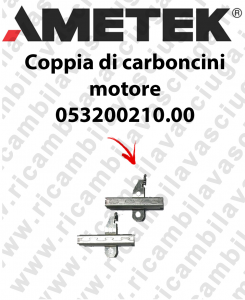 COPPIA di Carboncini motor de aspiración para motori Ametek  -  2 x Cod: 053200210.00