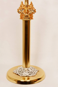 Croce astile in bronzo bicolore GALF2020