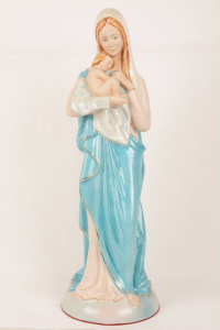 Statua Madonna con bambino in porcellana PING-MCB58 h. 55