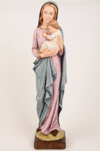Statua Madonna con bambino in Resina Colorata cm 50 PASQPA503