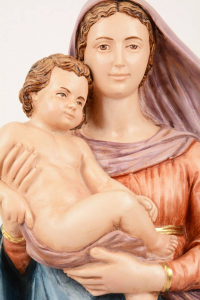 Statua Madonna con Bambino in Resina Colorata cm 60 PASQPA603