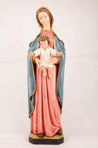 Statua Madonna con Bambino in Resina Colorata cm 80 PASQPA909