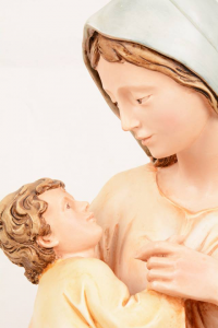 Statua Madonna con Bambino in Resina Colorata cm 52 PASQPA508