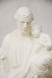 Statua Giuseppe con Bambino in Polvere di Marmo cm 50