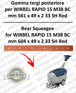 RAPID 15 M 38 BC Squeegee rubber back for scrubber dryers  WIRBEL