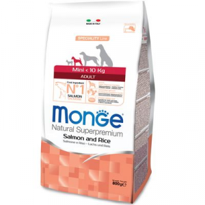 MONGE MINI CANE ADULT  MONOPROTEICO SALMONE E RISO