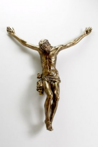 Corpo  Cristo in vetroresina cm. 80 finitura bronzata (Casa d'arte Landi)