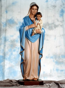 Statua Madonna Immacolata Miracolosa cm. 117 occhi di cristallo decorata  per esterni