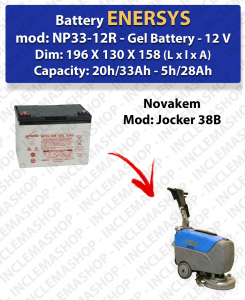 Batterie GEL pour Autolaveuse Novakem modèle Jocker 38B